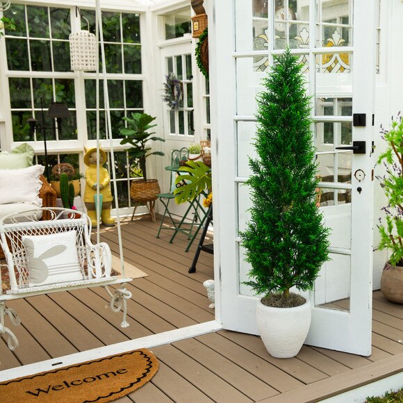5-ft UV Resistant Artificial Cypress Tower Tree Indoor/Outdoor - SKU #T5327 - 5