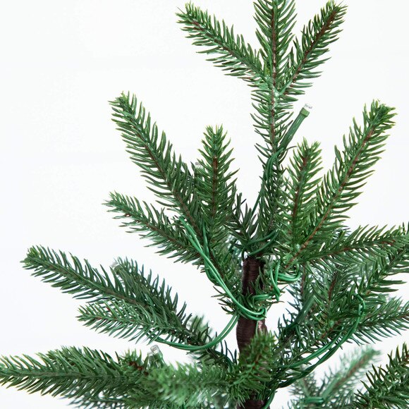 1.5-ft Pre-Lit Artificial Mini Christmas Tree in Basket with 20 Warm White LED Lights - SKU #T5328 - 2