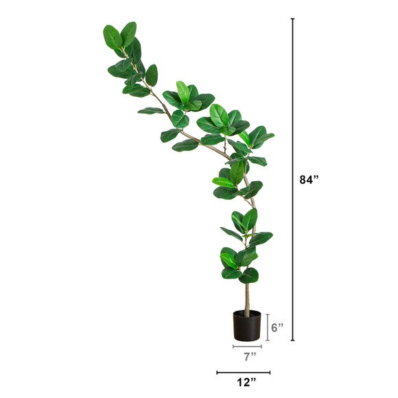 7-ft Artificial Curved Trunk Audrey Ficus Tree - SKU #T5337 - 1