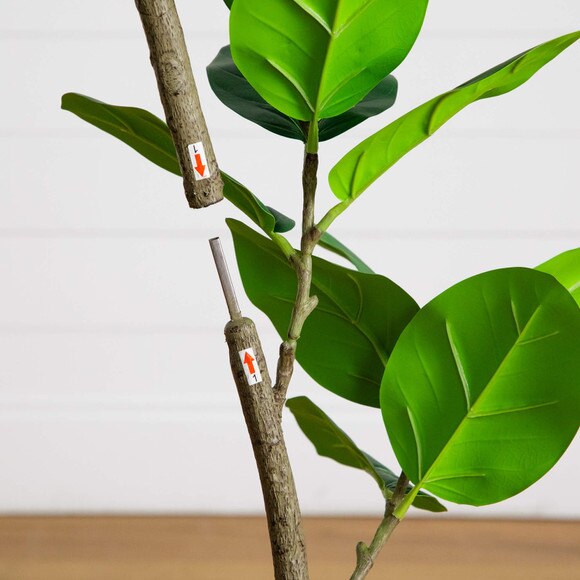 7-ft Artificial Curved Trunk Audrey Ficus Tree - SKU #T5337 - 4