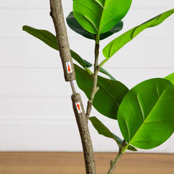 7-ft Artificial Curved Trunk Audrey Ficus Tree - SKU #T5337 - 5