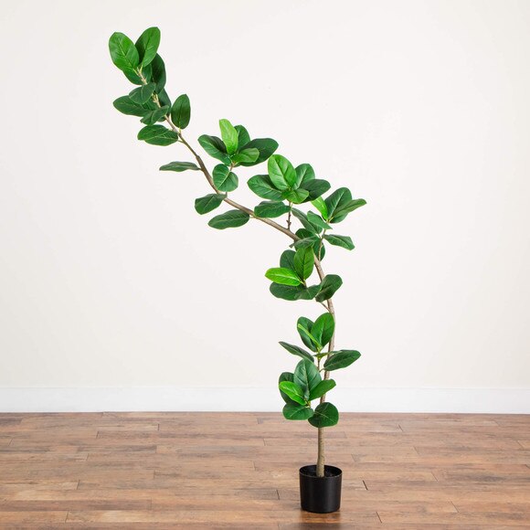 7-ft Artificial Curved Trunk Audrey Ficus Tree - SKU #T5337 - 7
