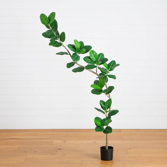 7-ft Artificial Curved Trunk Audrey Ficus Tree - SKU #T5337 - 8