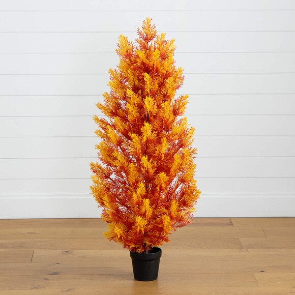 4-ft UV Resistant Autumn Artificial Fall Cedar Tree Indoor/Outdoor - SKU #T5339 - 12