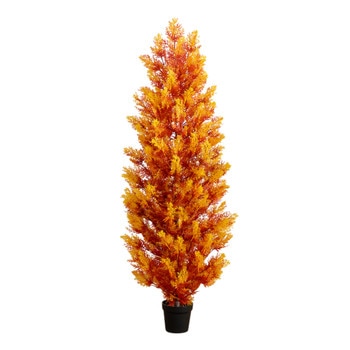 5-ft UV Resistant Autumn Artificial Fall Cedar Tree Indoor/Outdoor - SKU #T5340