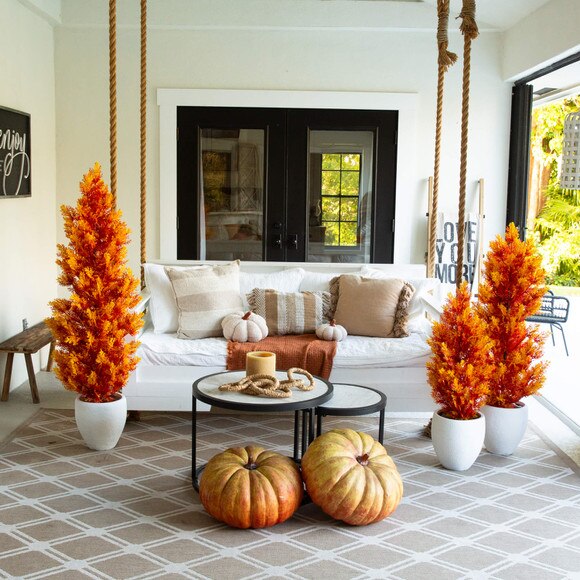 5-ft UV Resistant Autumn Artificial Fall Cedar Tree Indoor/Outdoor - SKU #T5340 - 3