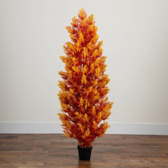 5-ft UV Resistant Autumn Artificial Fall Cedar Tree Indoor/Outdoor - SKU #T5340 - 6