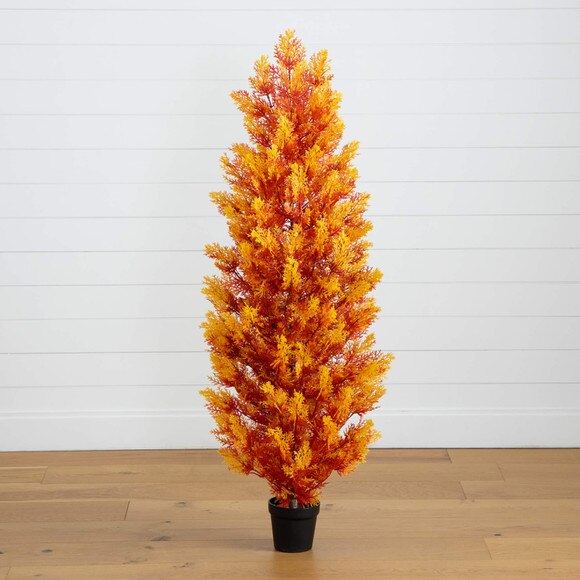 5-ft UV Resistant Autumn Artificial Fall Cedar Tree Indoor/Outdoor - SKU #T5340 - 7