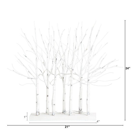 2-Ft Pre-Lit Artificial White Birch Centerpiece with 84 LED Lights - SKU #T5353 - 1