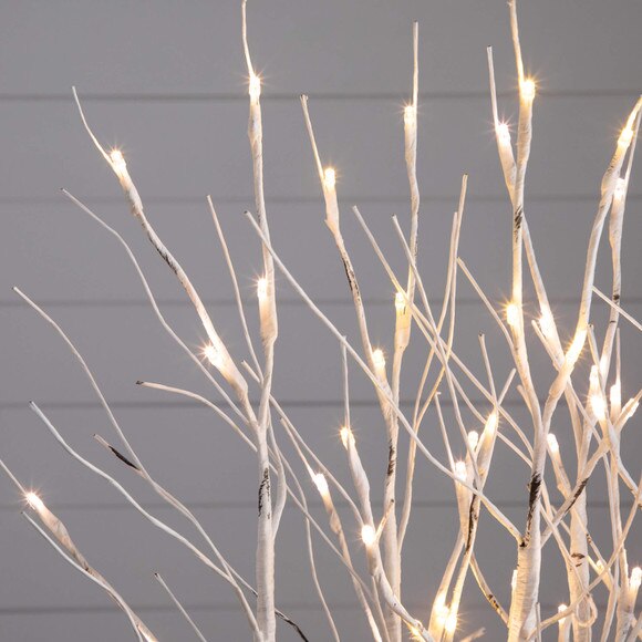 2-Ft Pre-Lit Artificial White Birch Centerpiece with 84 LED Lights - SKU #T5353 - 4