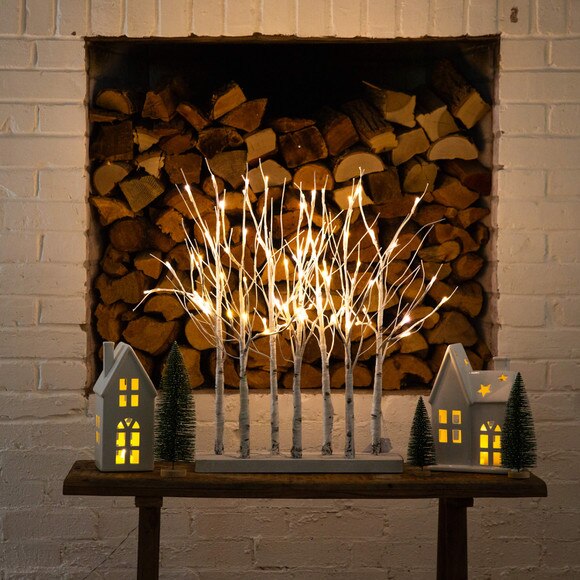 2-Ft Pre-Lit Artificial White Birch Centerpiece with 84 LED Lights - SKU #T5353 - 8