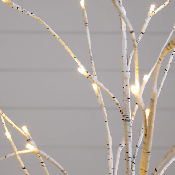 4-ft 5-ft 6-ft Pre-Lit Artificial White Birch Trees- Set of 3 - SKU #T5354 - 3