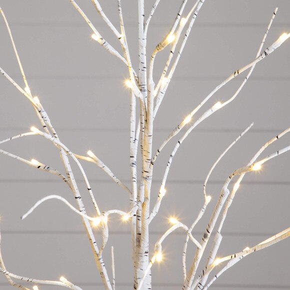 4-ft 5-ft 6-ft Pre-Lit Artificial White Birch Trees- Set of 3 - SKU #T5354 - 9