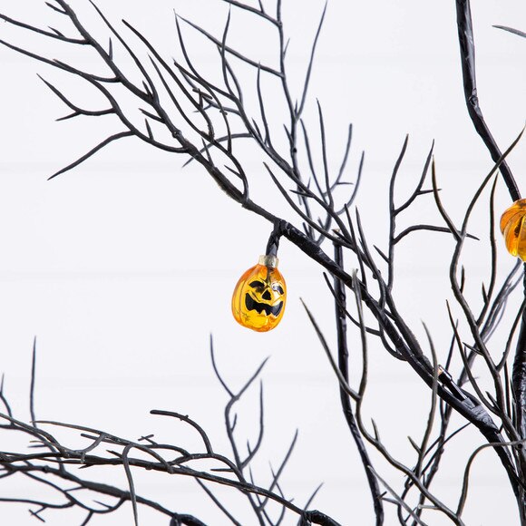 4-ft Pre-Lit Artificial Halloween Black Twig Tree with 24 Orange LED Pumpkin Shaped Lights - SKU #T5361 - 8