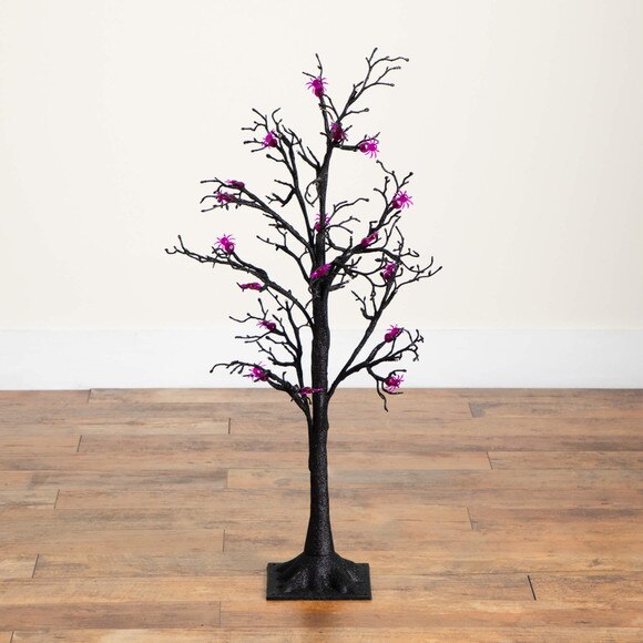 3-ft Pre-Lit Artificial Halloween Spider Twig Tree with 36 Purple LED Lights - SKU #T5362 - 9