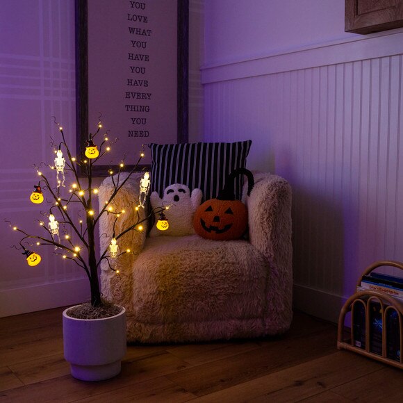 3-ft Pre-Lit Artificial Halloween Pumpkins and Skulls Ornament Tree with 48 Warm White LED Lights - SKU #T5363 - 6