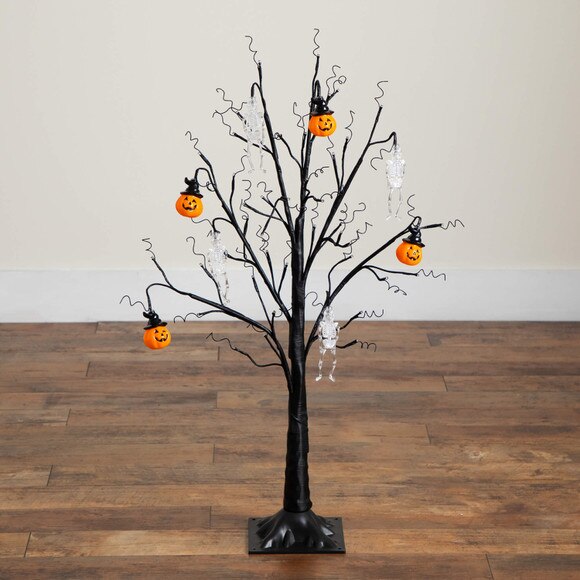 3-ft Pre-Lit Artificial Halloween Pumpkins and Skulls Ornament Tree with 48 Warm White LED Lights - SKU #T5363 - 7