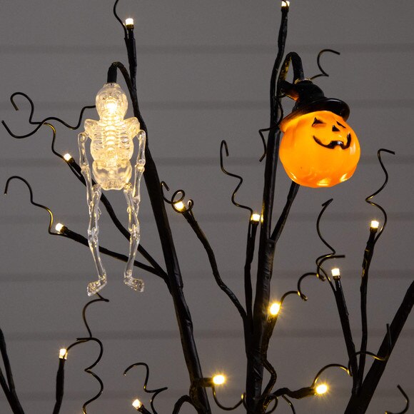 3-ft Pre-Lit Artificial Halloween Pumpkins and Skulls Ornament Tree with 48 Warm White LED Lights - SKU #T5363 - 9