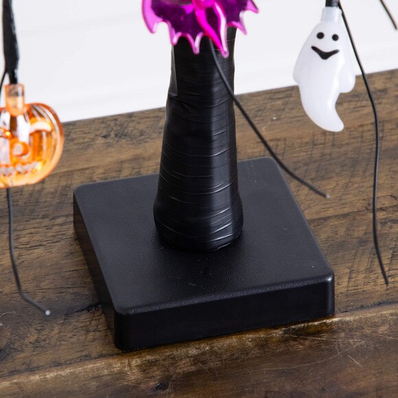 2-Ft Pre-Lit Artificial Halloween Eyeballs Ghosts Bats Pumpkins 24 LED Lighted Ornament Tree - SKU #T5366 - 5