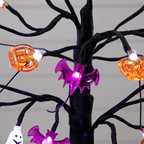 18-in Pre-Lit Artificial Halloween Ghost Bats Pumpkins 24 LED Lighted Ornament Tree - SKU #T5368 - 3