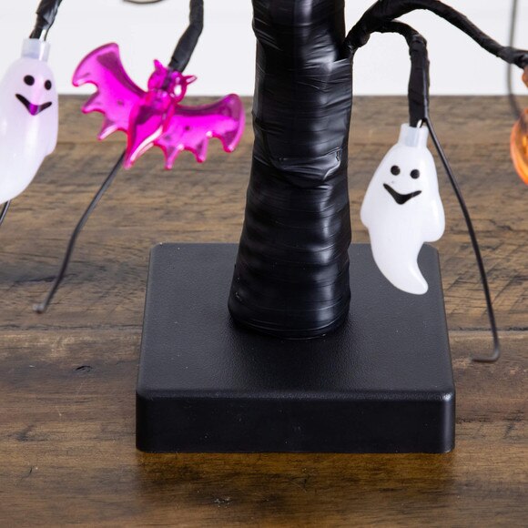 18-in Pre-Lit Artificial Halloween Ghost Bats Pumpkins 24 LED Lighted Ornament Tree - SKU #T5368 - 5