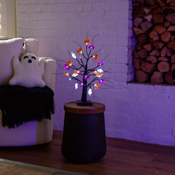 18-in Pre-Lit Artificial Halloween Ghost Bats Pumpkins 24 LED Lighted Ornament Tree - SKU #T5368 - 8