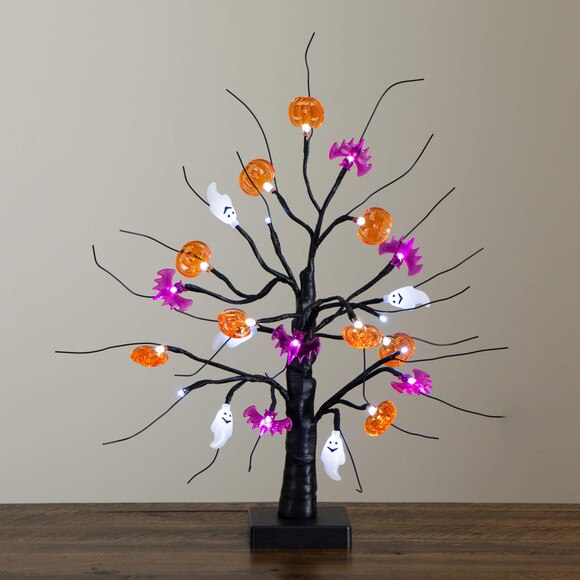 18-in Pre-Lit Artificial Halloween Ghost Bats Pumpkins 24 LED Lighted Ornament Tree - SKU #T5368 - 12