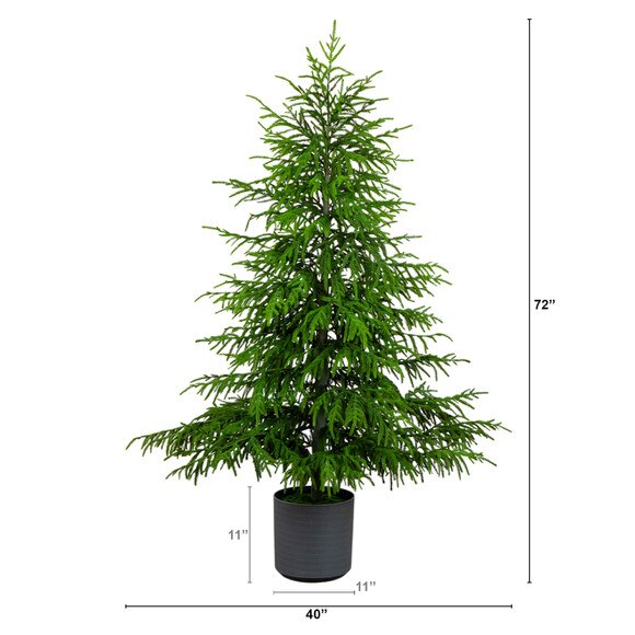 6-ft Artificial Real Touch Norfolk Island Pine Christmas Tree with Natural Look - SKU #T5369 - 1