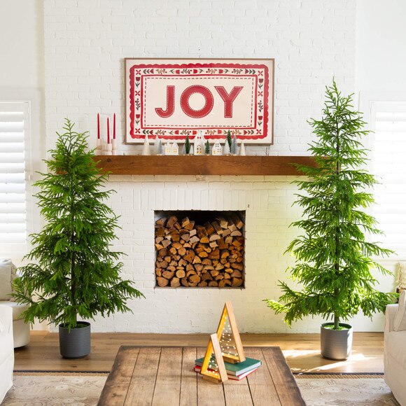 8-ft Artificial Real Touch Norfolk Island Pine Christmas Tree with Natural Look - SKU #T5372 - 7