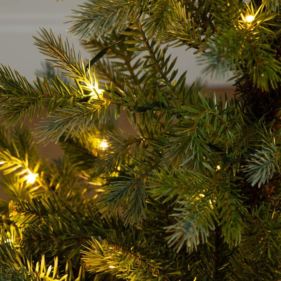 3-ft Pre-Lit Artificial Christmas Tree in Jute Wire Planter with 30 Warm White LED Lights - SKU #T5377 - 2