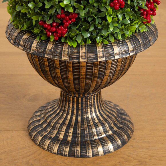 3-ft Pre-Lit Artificial Christmas Ornament Boxwood Topiary Tree with 70 Warm White LED Lights - SKU #T5381 - 5