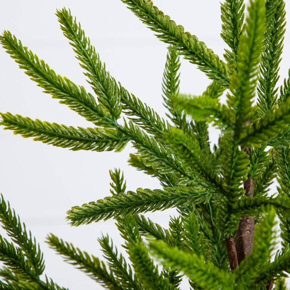 22-in Artificial Real Touch Norfolk Island Pine in White Decorative Planter with Natural Look - SKU #T5383 - 2