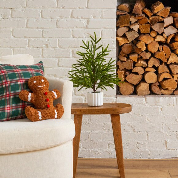 22-in Artificial Real Touch Norfolk Island Pine in White Decorative Planter with Natural Look - SKU #T5383 - 5