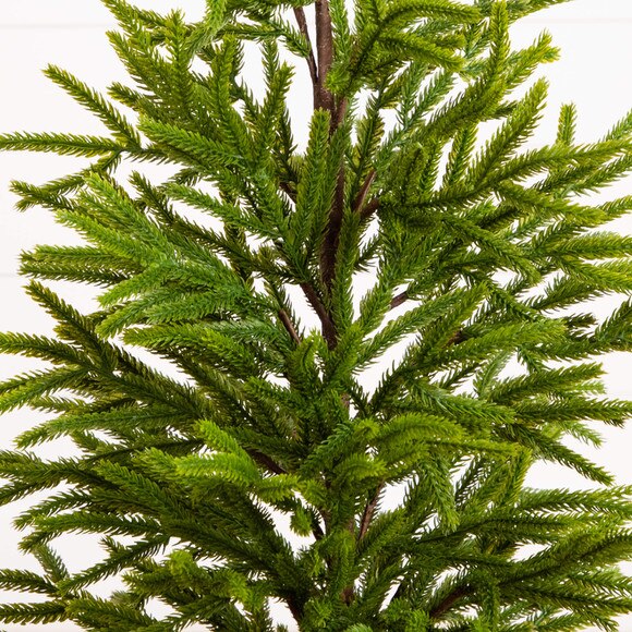 32-in Artificial Real Touch Norfolk Island Pine in Christmas Tin Metal Planter with Natural Look - SKU #T5388 - 3
