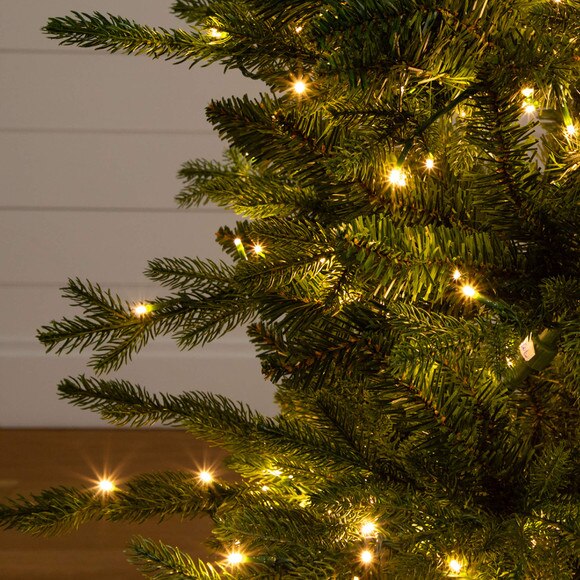 4.5-ft Pre-Lit Artificial Christmas Tree in Decorative Planter with 60 Clear LED Lights - SKU #T5390 - 4