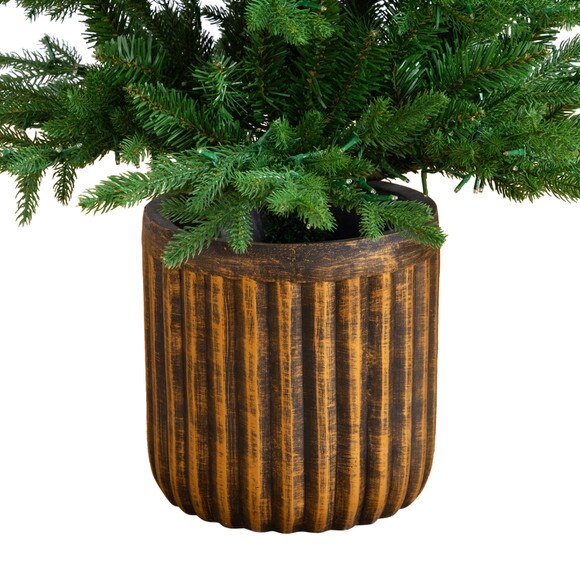 4.5-ft Pre-Lit Artificial Christmas Tree in Decorative Planter with 60 Clear LED Lights - SKU #T5390 - 6