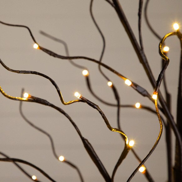 3-ft 5-ft 6-ft Artificial Brown Birch Trees with Warm White LED Lights - Set of 3 - SKU #T5395 - 9