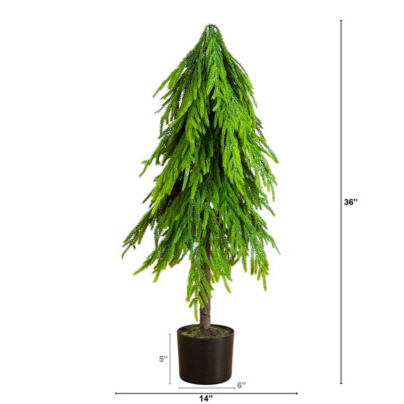 3-ft Artificial Real Touch Down Swept Norfolk Pine Tree with Natural Look - SKU #T5396 - 1