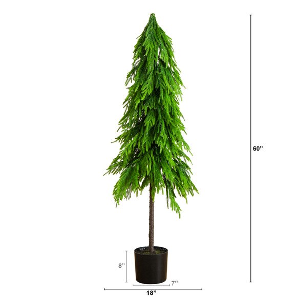 5-ft Artificial Real Touch Down Swept Norfolk Pine Tree with Natural Look - SKU #T5398 - 1