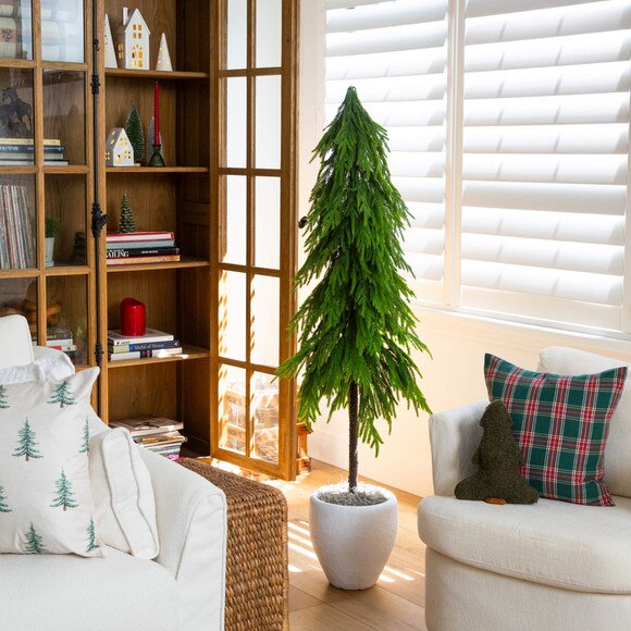 5-ft Artificial Real Touch Down Swept Norfolk Pine Tree with Natural Look - SKU #T5398 - 5