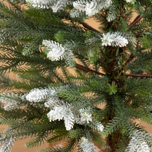 2-ft 3-ft 4-ft Artificial Snowed Balsam Fir Christmas Tree in Burlap Wrapped Base - Set of 3 - SKU #T5399 - 2
