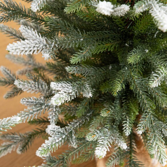 2-ft 3-ft 4-ft Artificial Snowed Balsam Fir Christmas Tree in Burlap Wrapped Base - Set of 3 - SKU #T5399 - 3
