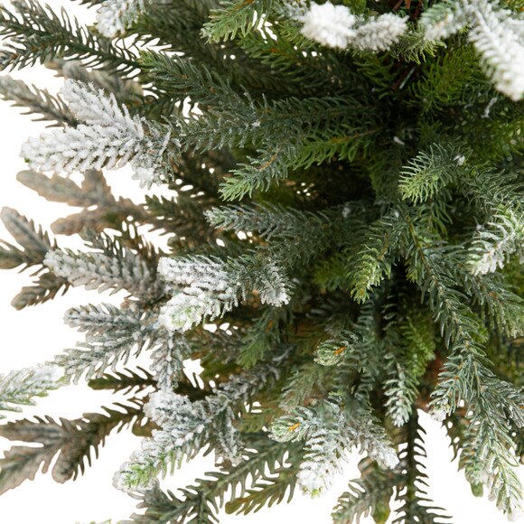 2-ft 3-ft 4-ft Artificial Snowed Balsam Fir Christmas Tree in Burlap Wrapped Base - Set of 3 - SKU #T5399 - 4