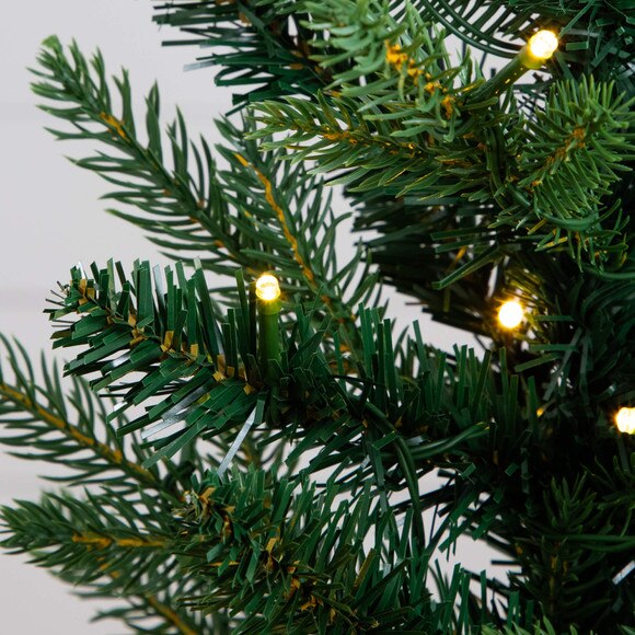 2-ft Pre-Lit Artificial Classic Christmas Tree with 35 Warm White LED Lights in Gold Decorative Planter - SKU #T5407 - 3