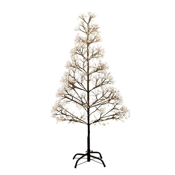 4-ft Pre-Lit Artificial Halloween Black Starburst Tree with 800 Fairy Warm White LED Lights - SKU #T5409