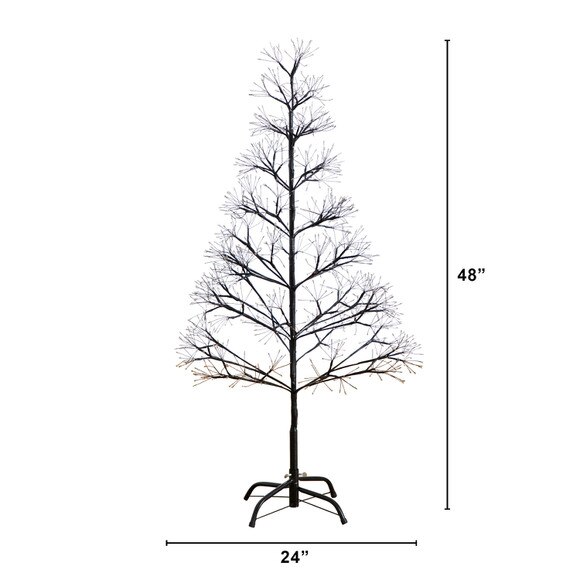 4-ft Pre-Lit Artificial Halloween Black Starburst Tree with 800 Fairy Warm White LED Lights - SKU #T5409 - 1