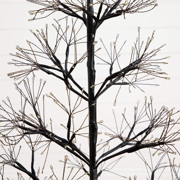 4-ft Pre-Lit Artificial Halloween Black Starburst Tree with 800 Fairy Warm White LED Lights - SKU #T5409 - 2