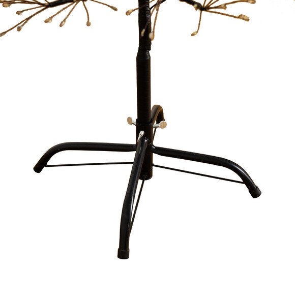 4-ft Pre-Lit Artificial Halloween Black Starburst Tree with 800 Fairy Warm White LED Lights - SKU #T5409 - 4