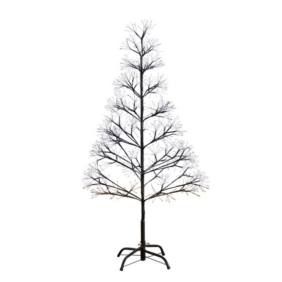 4-ft Pre-Lit Artificial Halloween Black Starburst Tree with 800 Fairy Warm White LED Lights - SKU #T5409 - 7