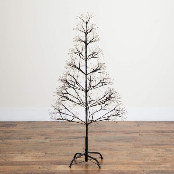 4-ft Pre-Lit Artificial Halloween Black Starburst Tree with 800 Fairy Warm White LED Lights - SKU #T5409 - 11